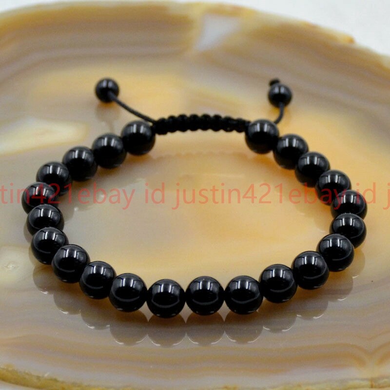 8/10/12mm Natural Multi-Color Rondelle Beads Gemstone Adjustable Bracelet 7.5”