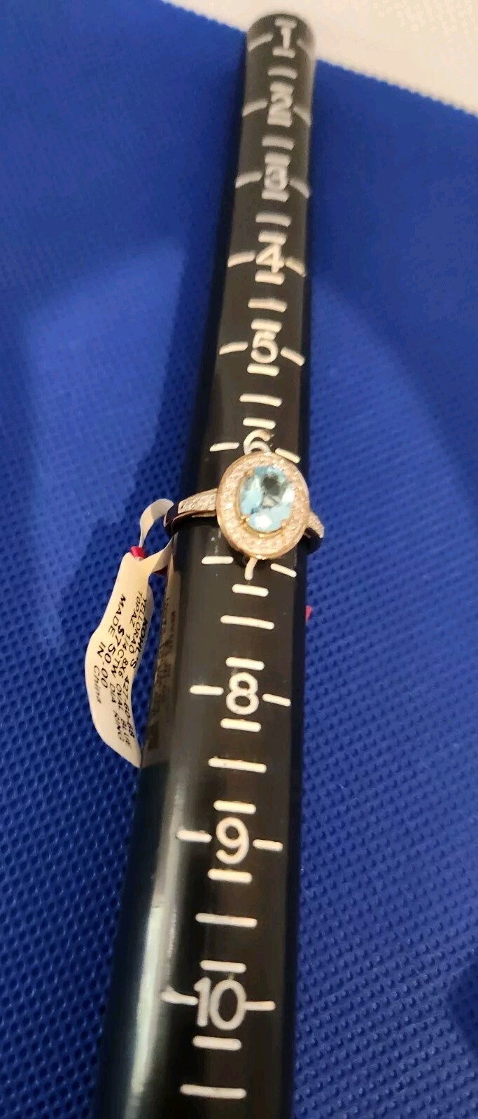 Yellora Blue Topaz & Diamond Ring NIB