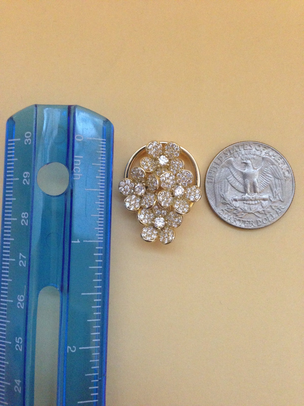 $595 Cubic Zerconia Yellow Flowers Pendant/Ring by Maya Caroleena