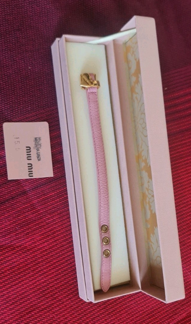 Authentic Miu Miu Leather Bracelet With Box Excellent Condition
