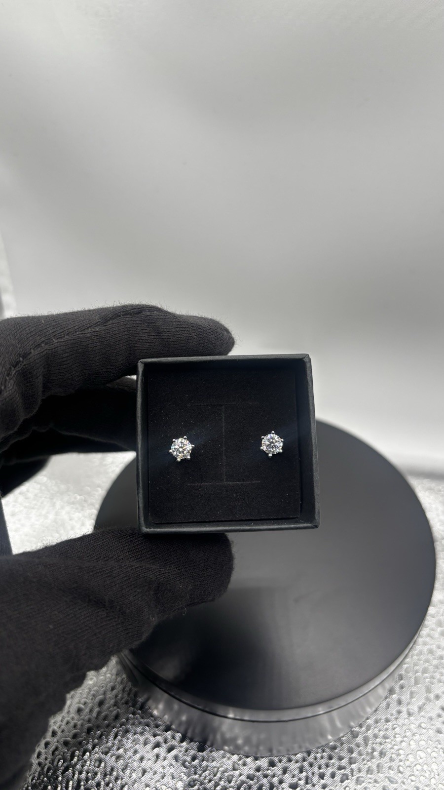 GRA 5mm Round Moissanite Stud Earrings VVS1 Excellent Cut Silver Prong