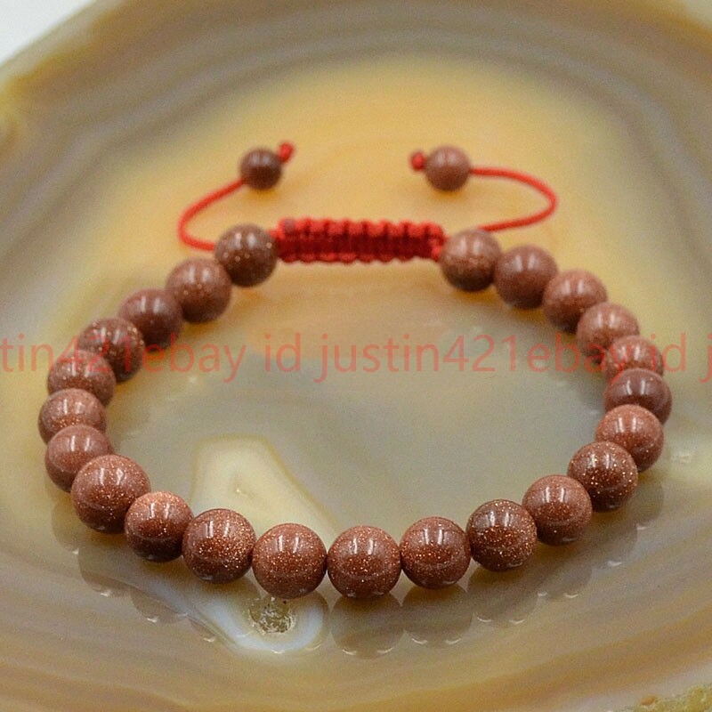8/10/12mm Natural Multi-Color Rondelle Beads Gemstone Adjustable Bracelet 7.5”
