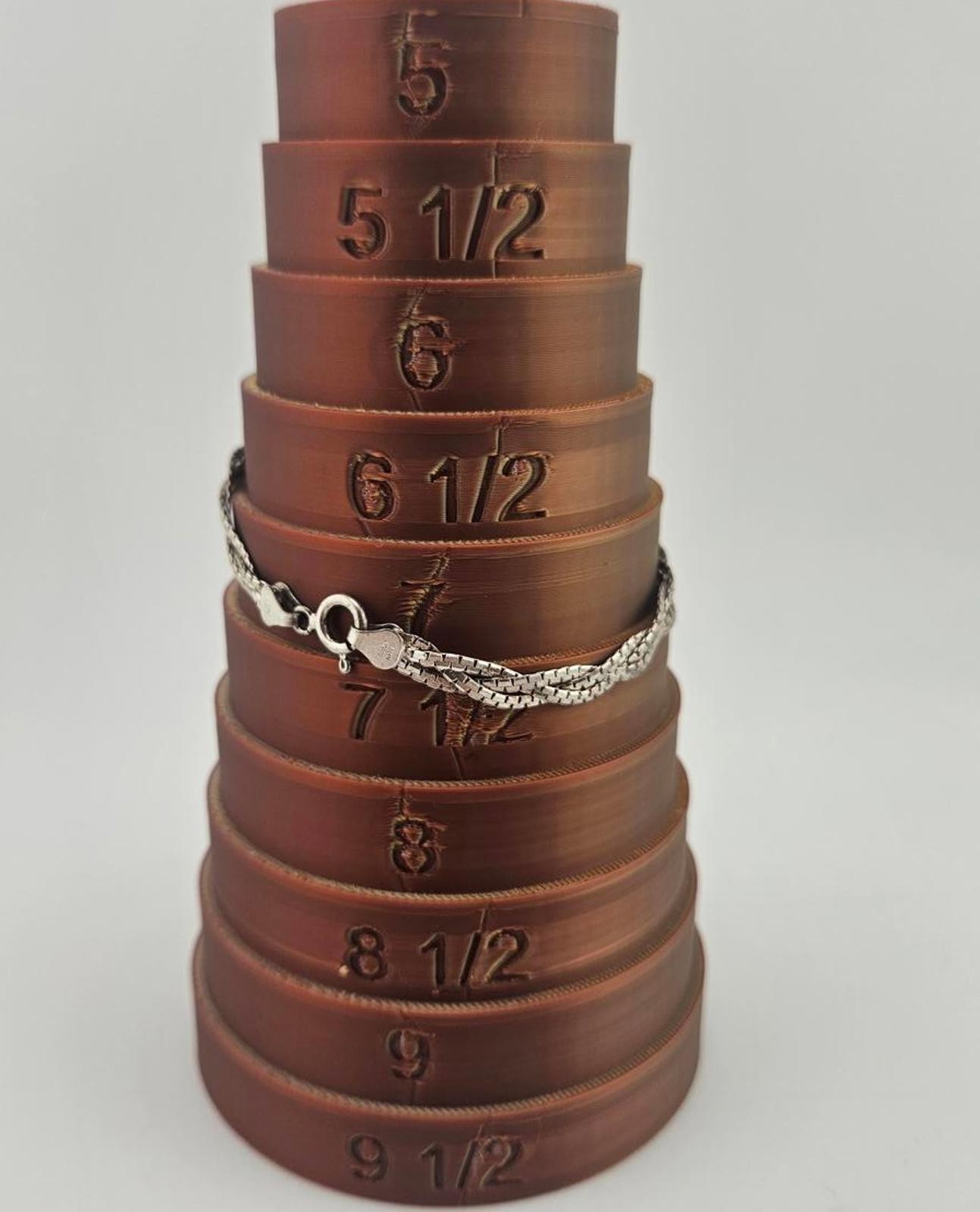 7.5in Sterling Silver 3.2mm Twisted Herringbone Bracelet