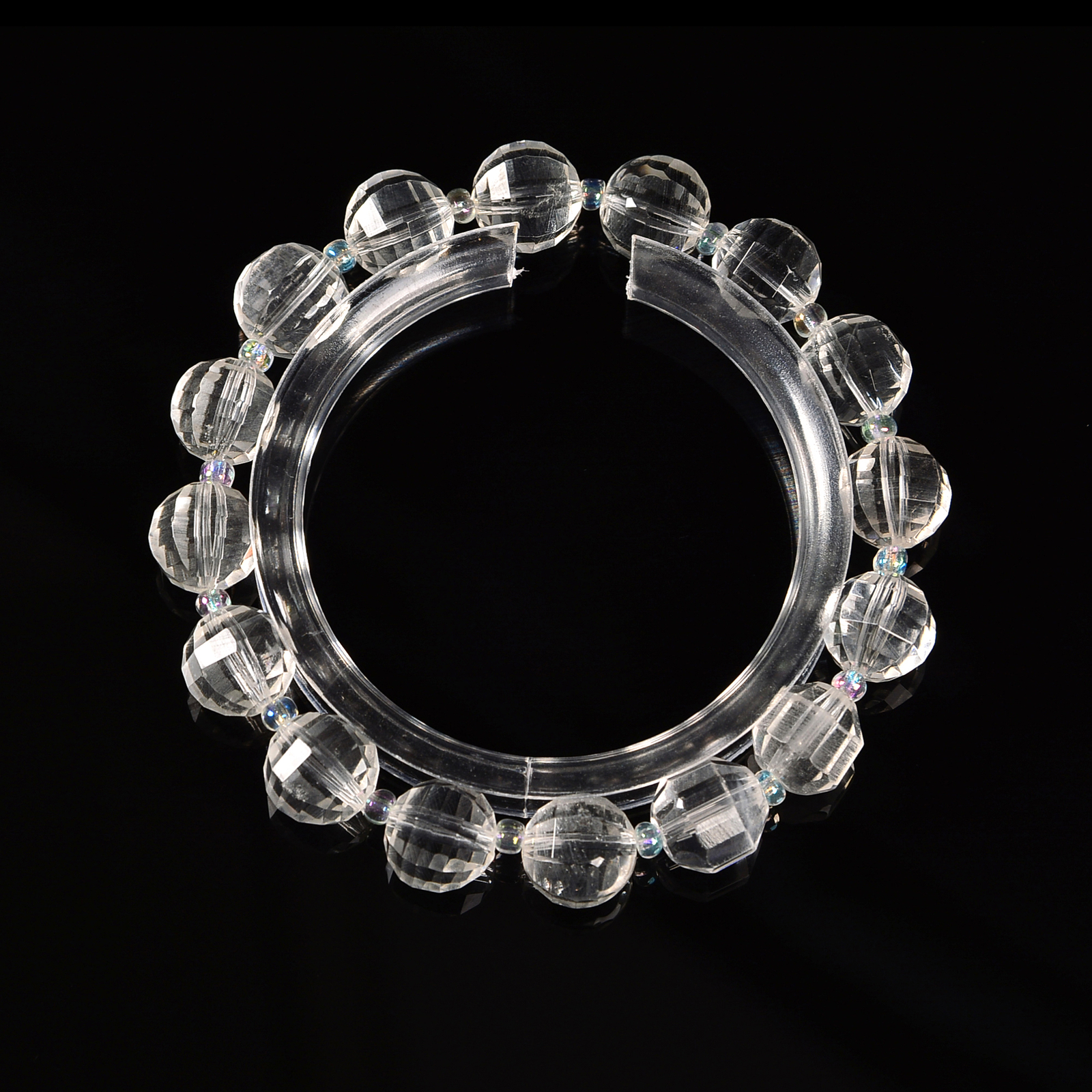 Clear Quartz Prism Cut Double Point Bracelet Beads Size 8mm 10mm 7.5” Length