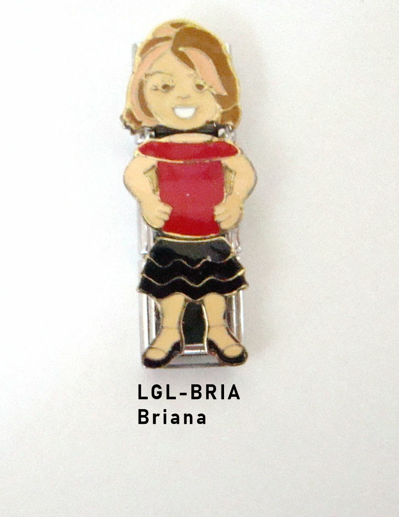 Stainless Steel 9MM Italian Charms 3 Part Charm Girls in Cute Outfits U PIK