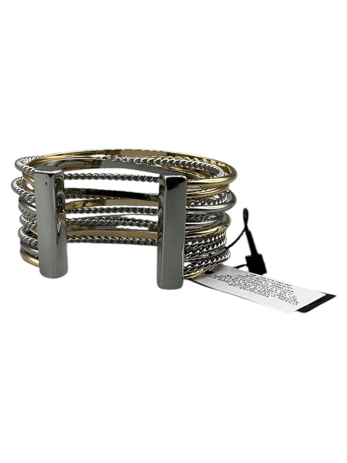 White House Black Market Two-Tone Rope Wire Cuff Bracelet Gold Tone