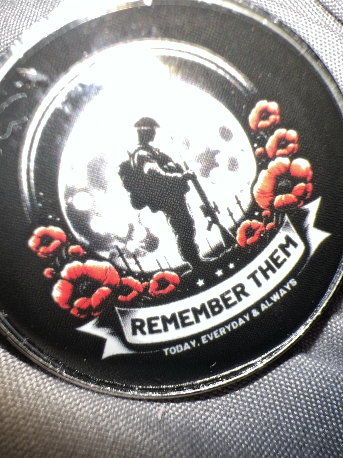 “Remember Them “ Black, Red & Silver Commemorative Broach