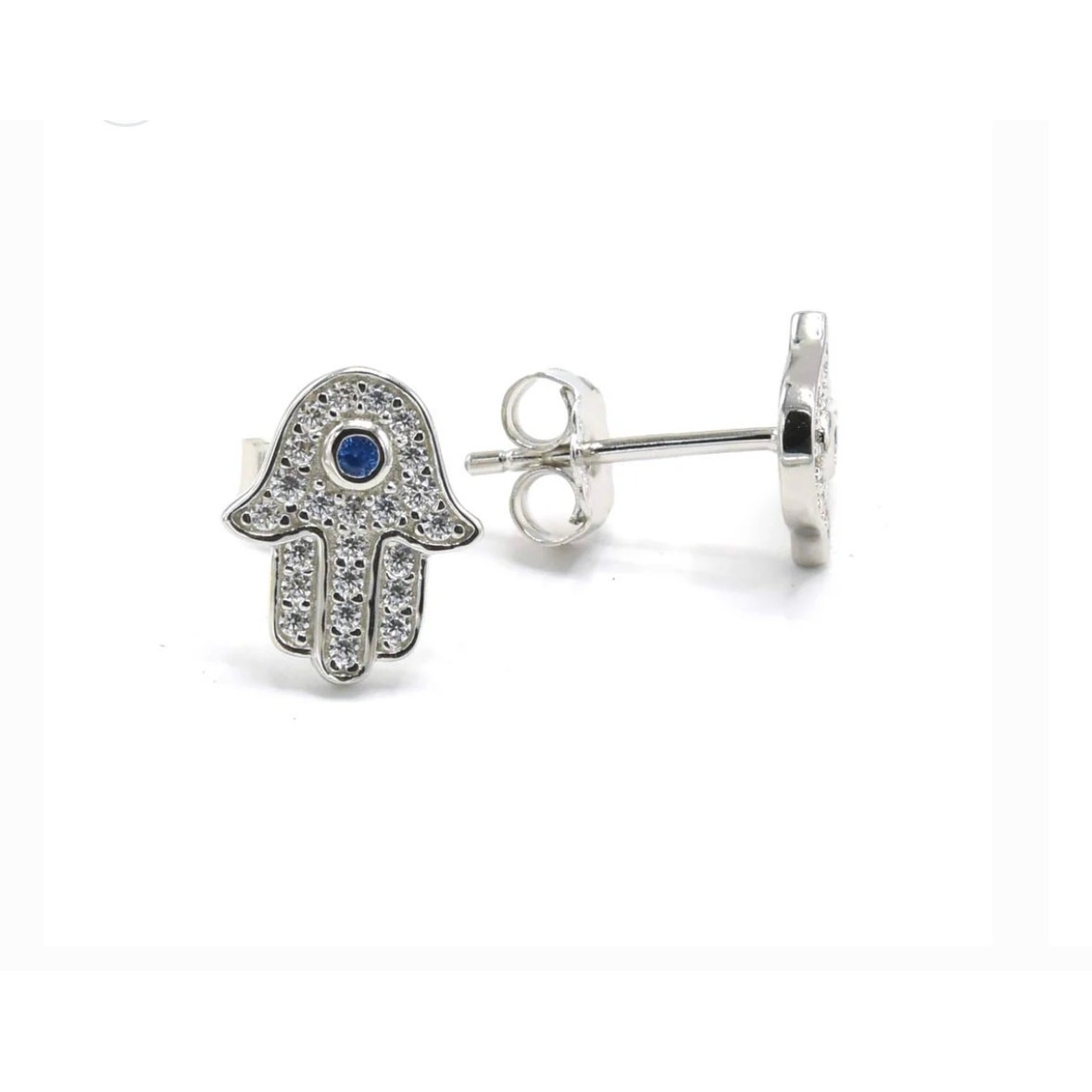 Hamsa Hand Earrings 925 Sterling Silver