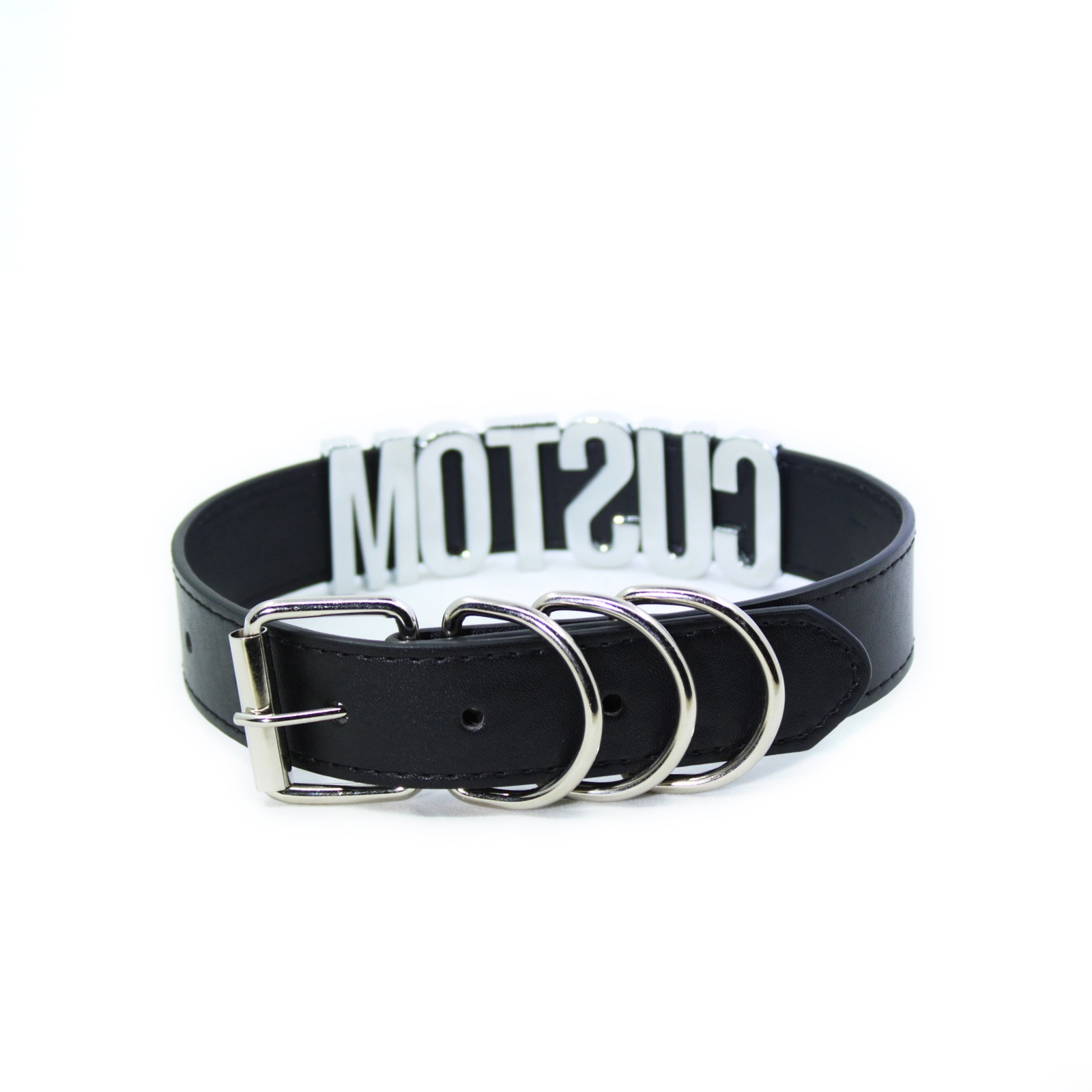 Custom Letters Necklaces 30mm Width Women Collar Choker Necklaces PU Leather Z5
