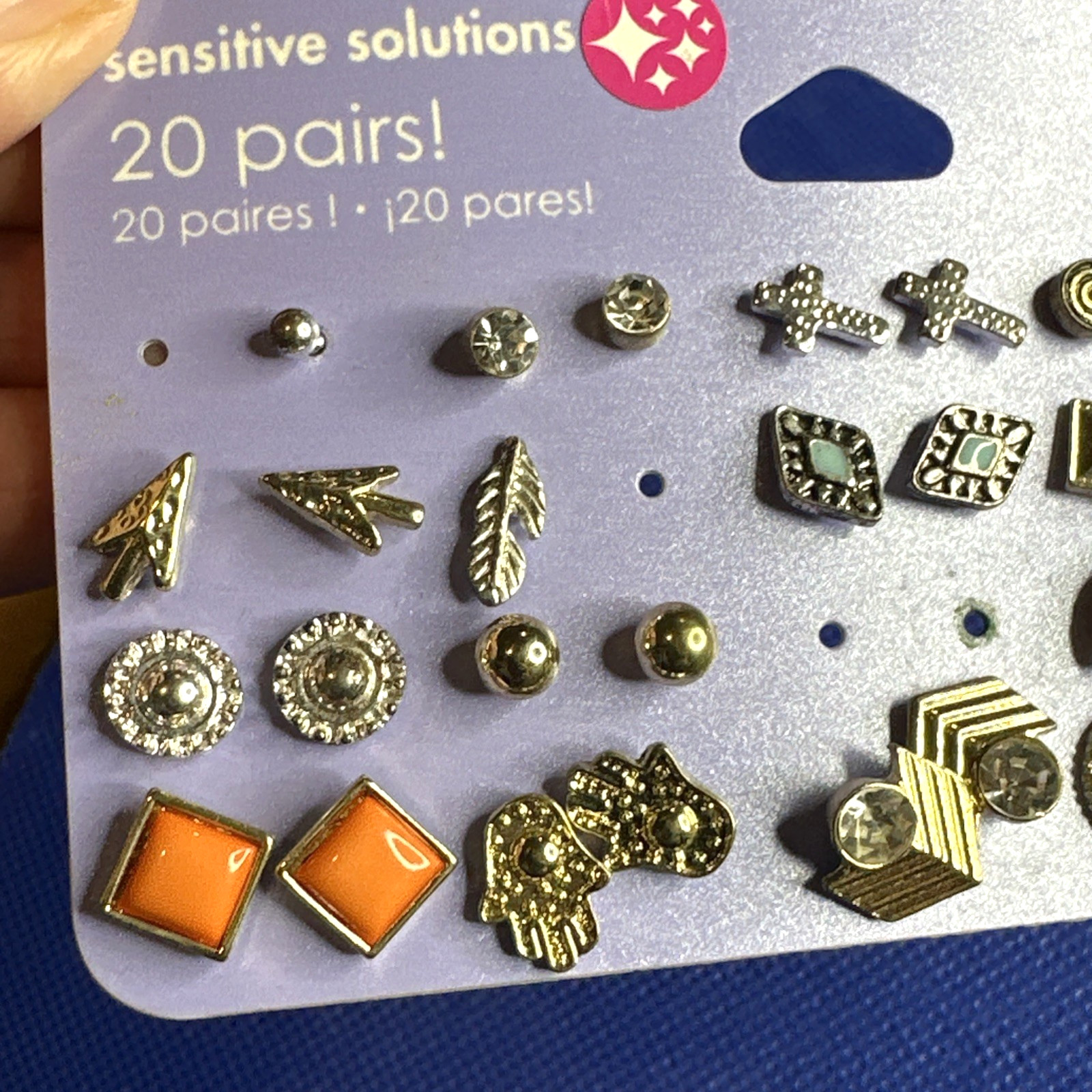 Claire’s Sensitive Solutions Earrings 32 Pairs + 6 Singles + Cubic Zirconia Stud