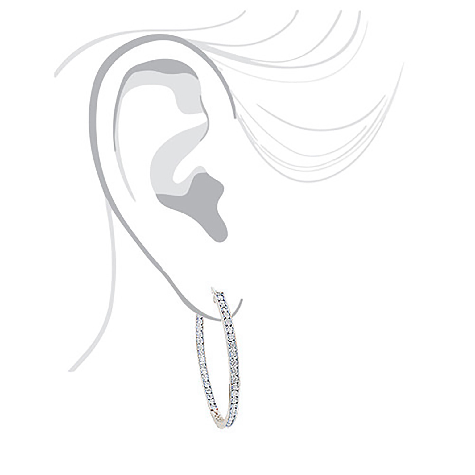 2 Ct Women’s Hoop Earrings Simulated Lab Diamond in 14K Solid Gold Plated Silver