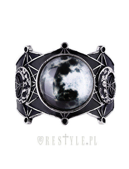 Restyle Moon Geometry Luna Gothic Punk Crescent Matte Black Jewelry Bracelet