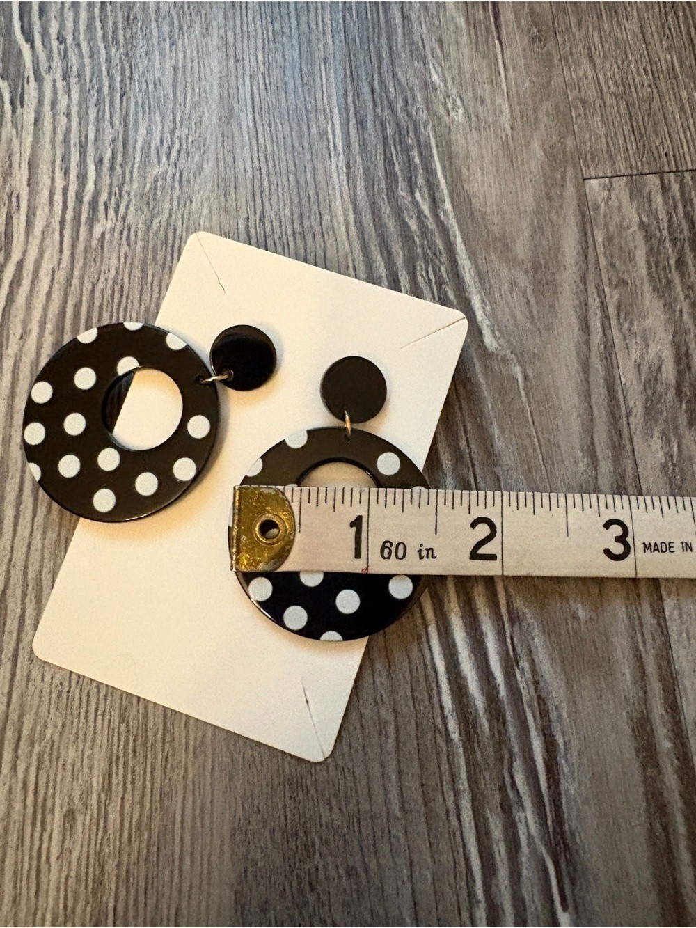 Black and White Polka Dot Hoop Earrings