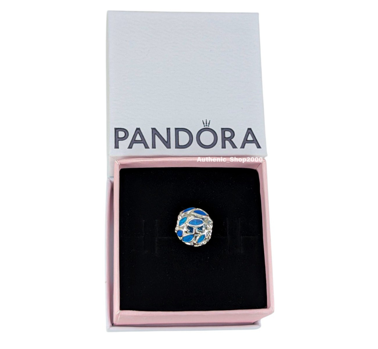 New 100% Authentic PANDORA Blue Splash Openwork Swimming Fish Charm 79469901