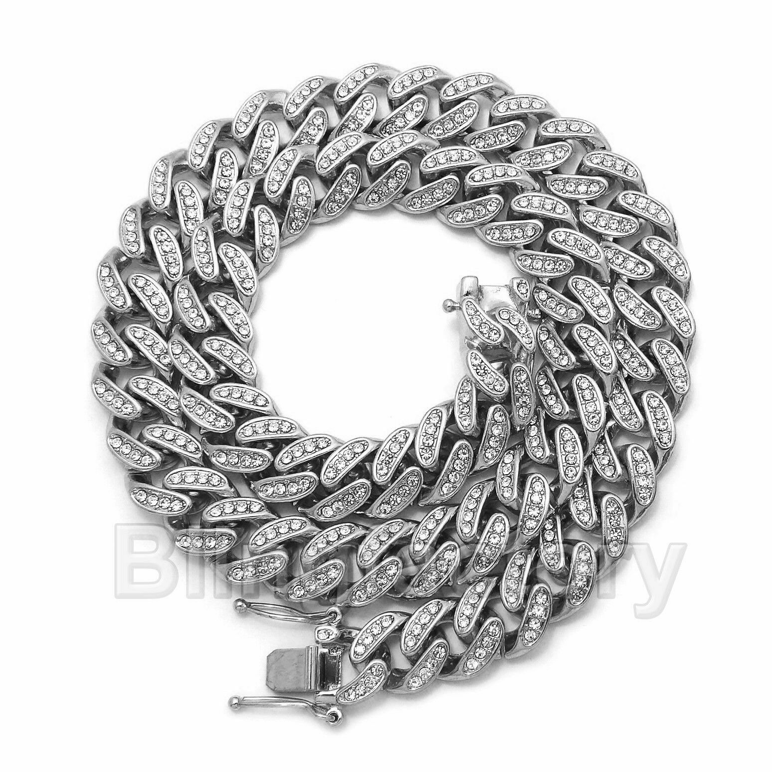 Silver Plated Alloy Killer Mask & 18″ Iced Cubic Zirconia Cuban Chain Necklace