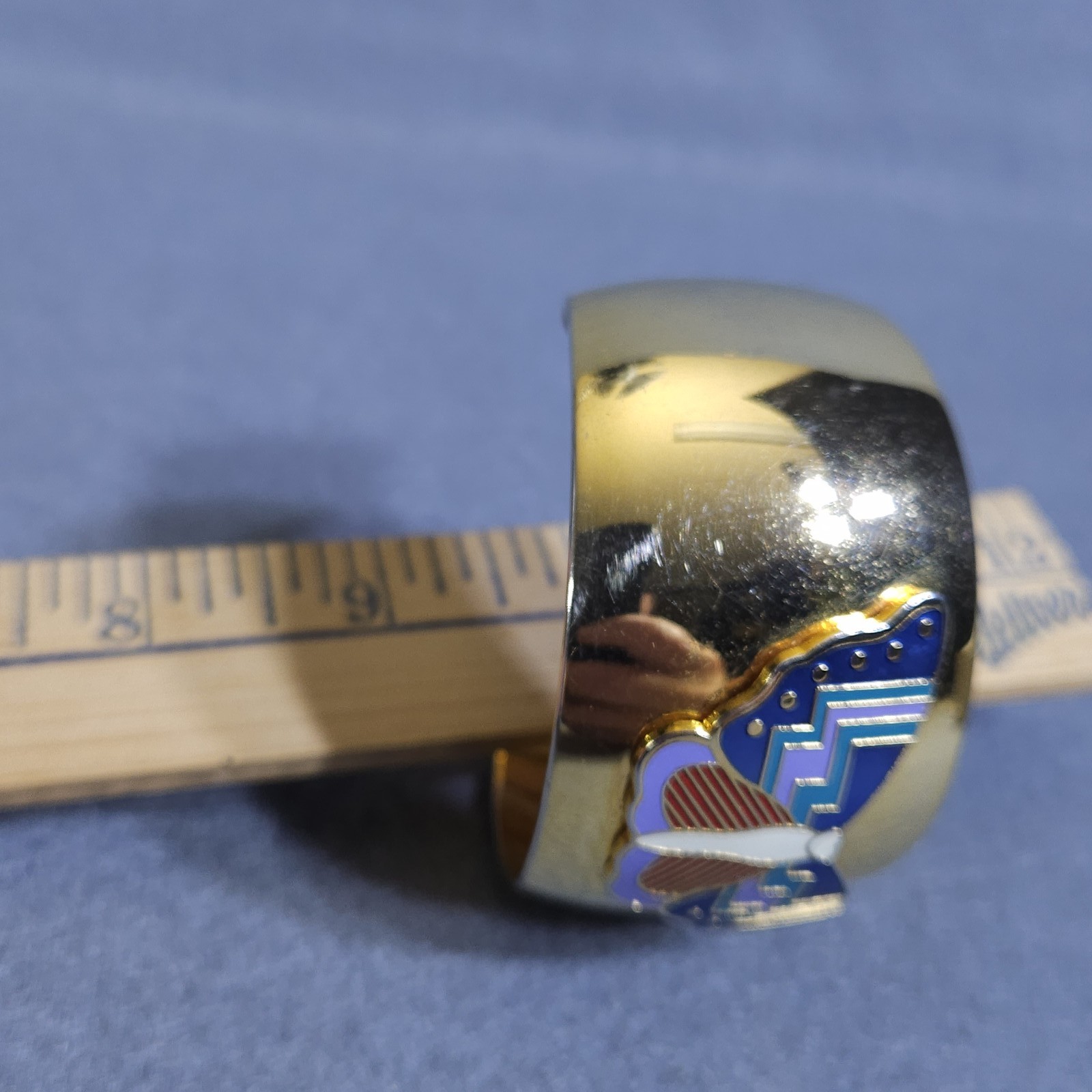 Laurel Burch Papillon Butterfly Gold Tone Enamel Cuff Bracelet Fashion Jewelry