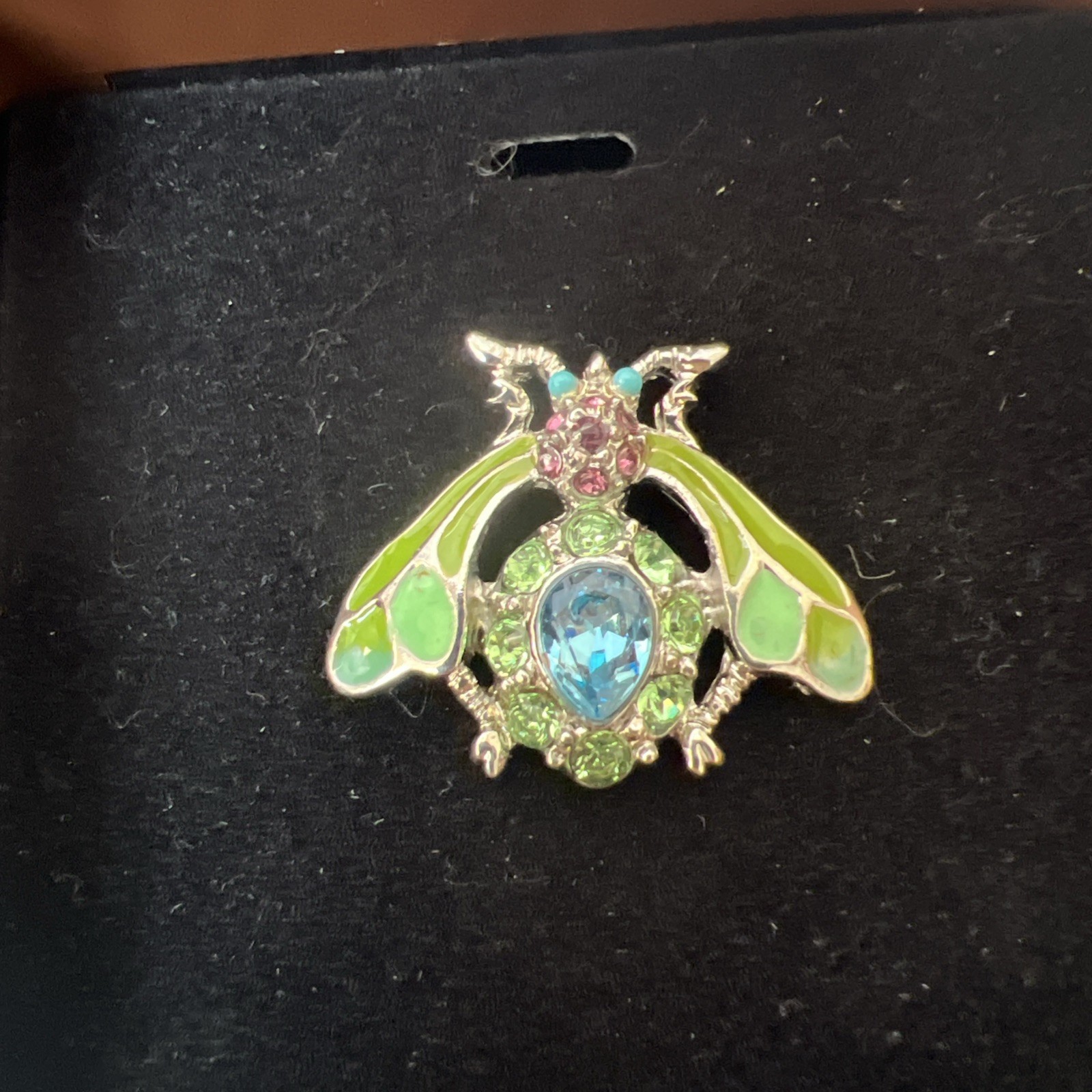 JAY STRONGWATER TACK WASP NILS PIN BROOCH Blue Teal Green SWAROVSKI NEW BOX