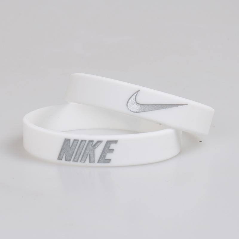 Nike Baller Band Silicone Rubber Bracelet White Silver Series AF1 BEST RATED ⚡️