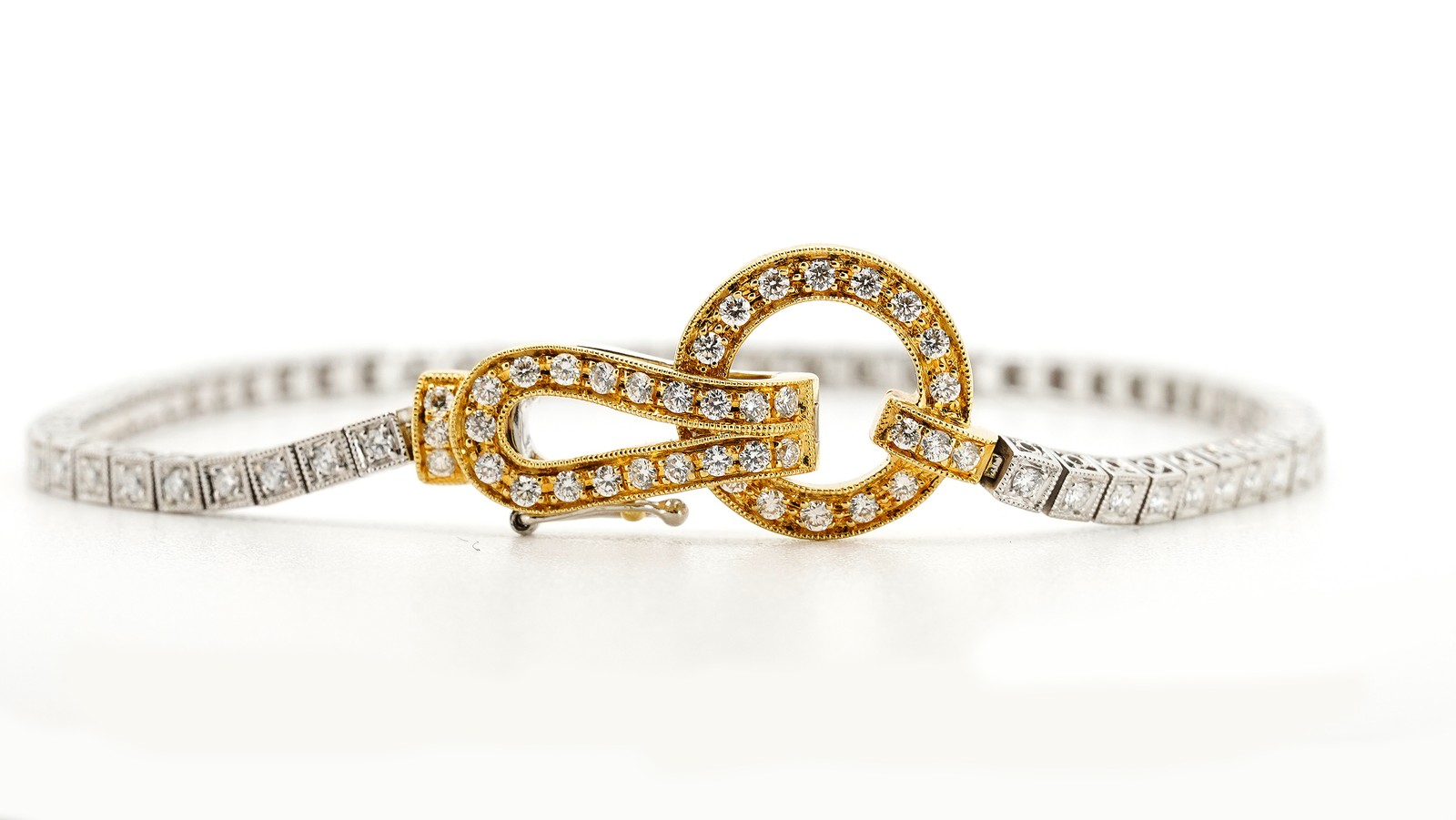 Simon G. 18K White Gold Diamond Tennis Bracelet 1.02 CT F/G VS/SI
