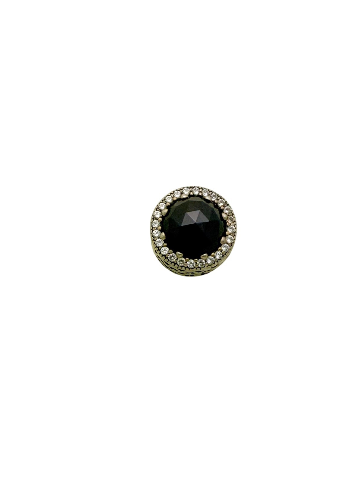 Pandora Sterling Silver Moments Sparkling Purple Faceted Pave Round Charm