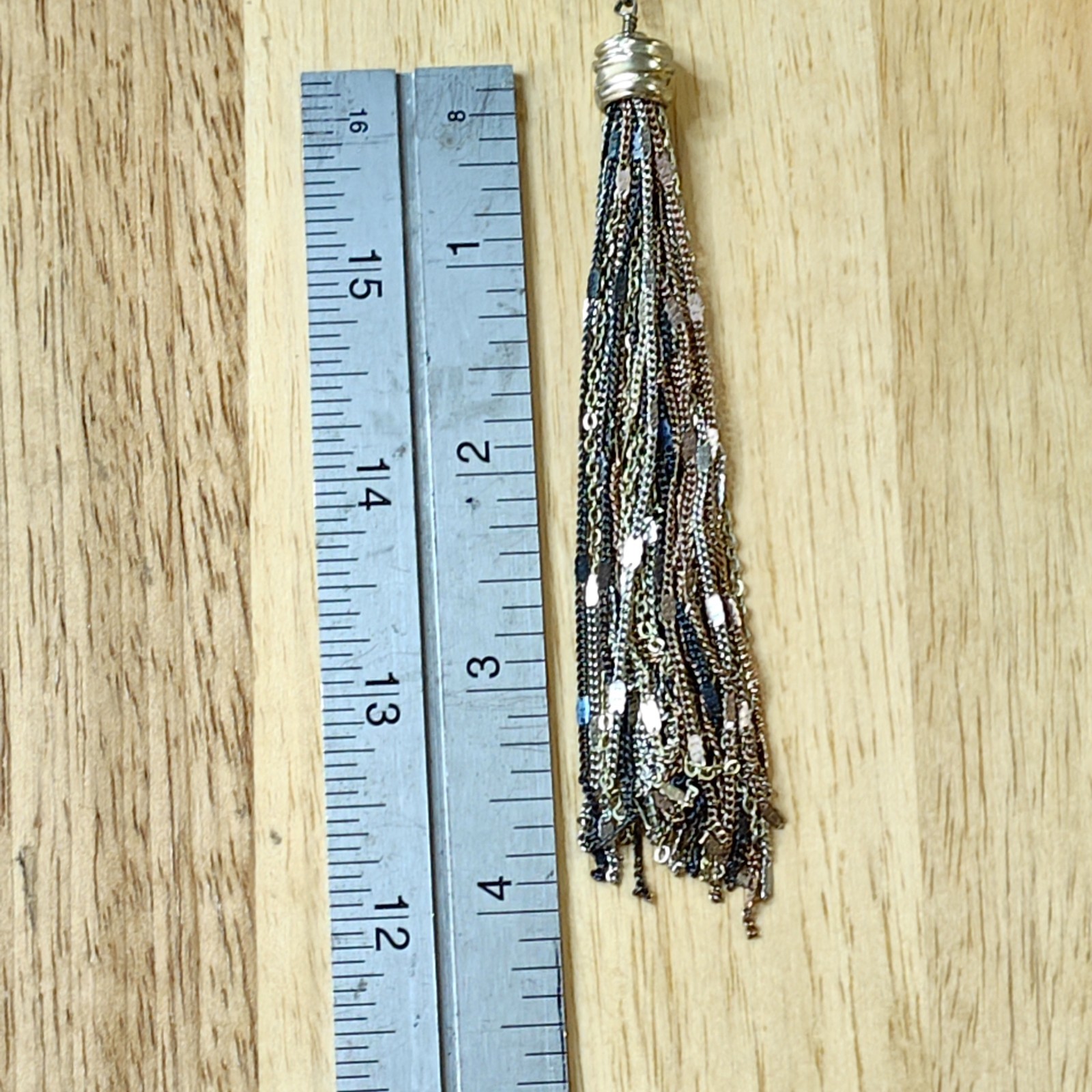 White House Black Market Fashion Necklace w/ Tassle Multi-chain Pendant 24-26″