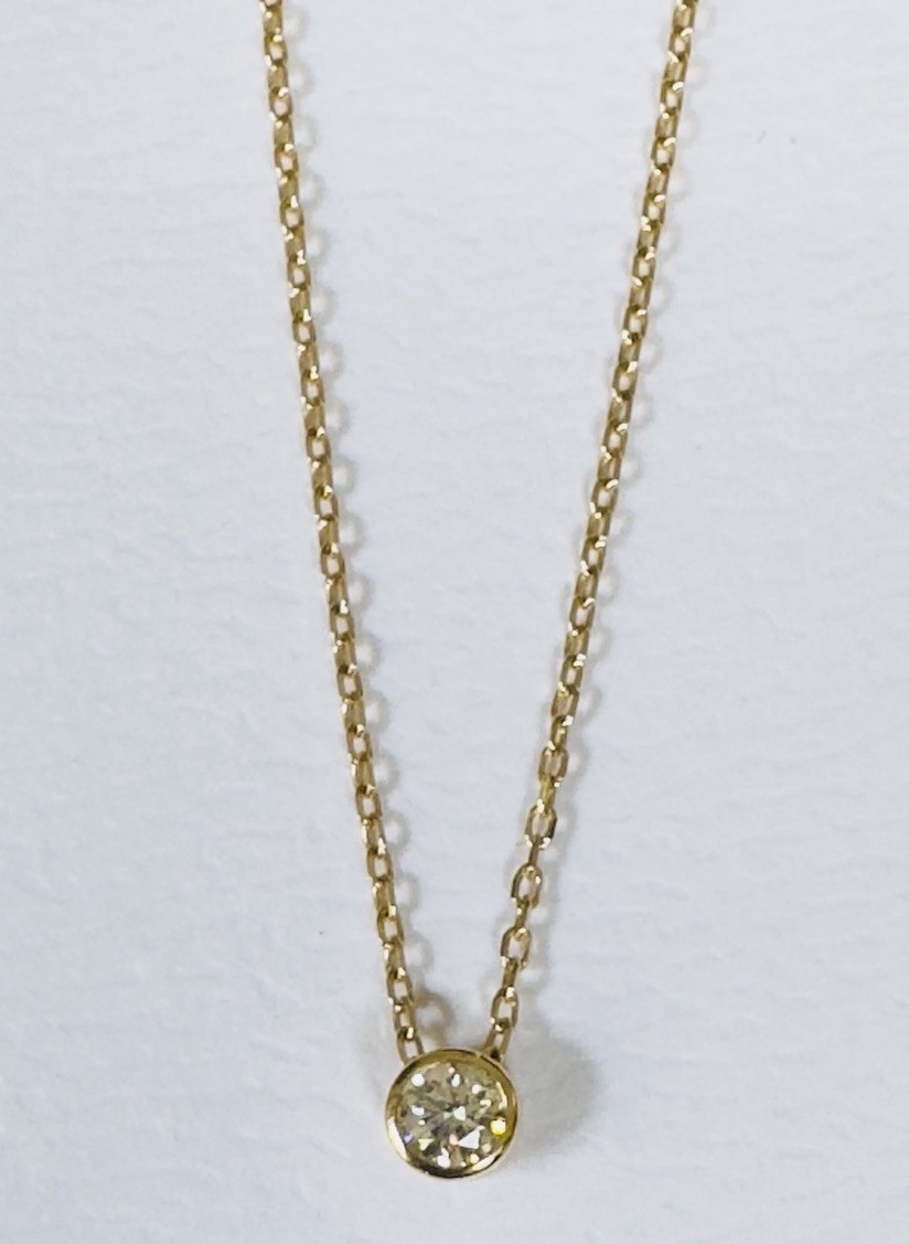 Pandora Era Bezel 14k Gold Lab-grown Diamond Pendant Necklace 0.15ct TW