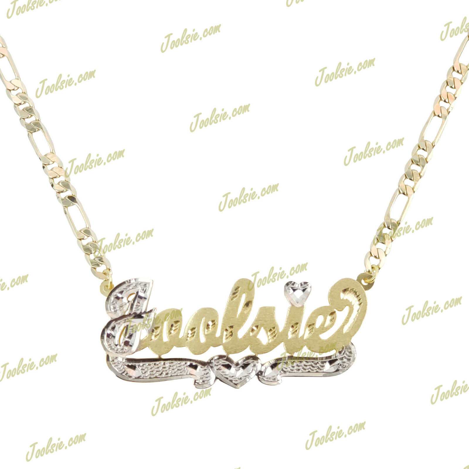 Personalized Gold Plated / 2TONE DOUBLE Name Plate Necklace ANY NAME MORE OPTION