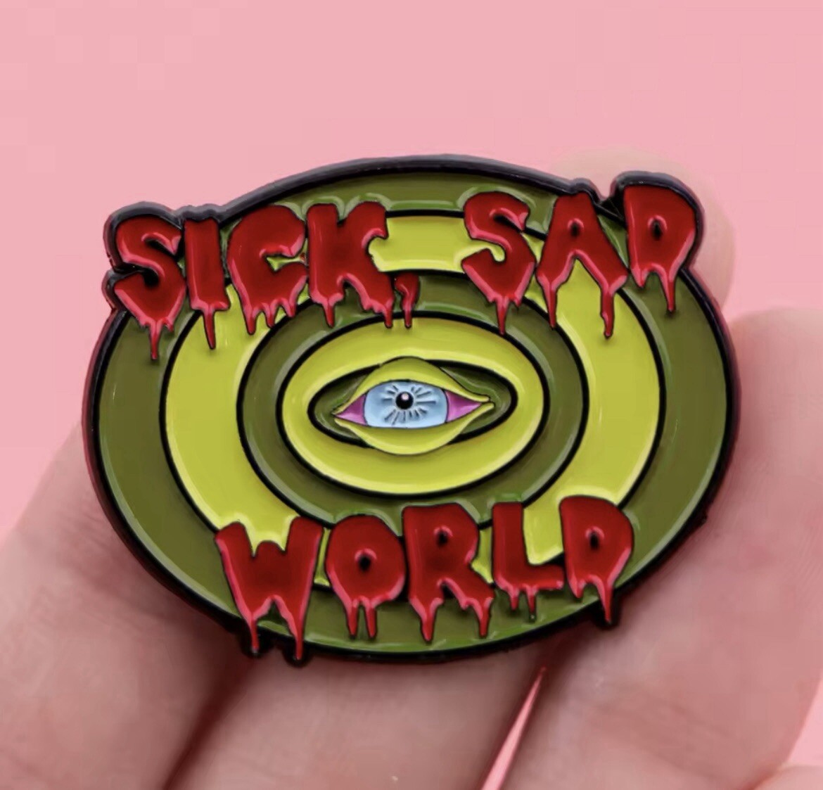 Sick Sad World Pin Single Daria Style Pin Fun Sick Sad Pin Rubber Pin Backer ￼