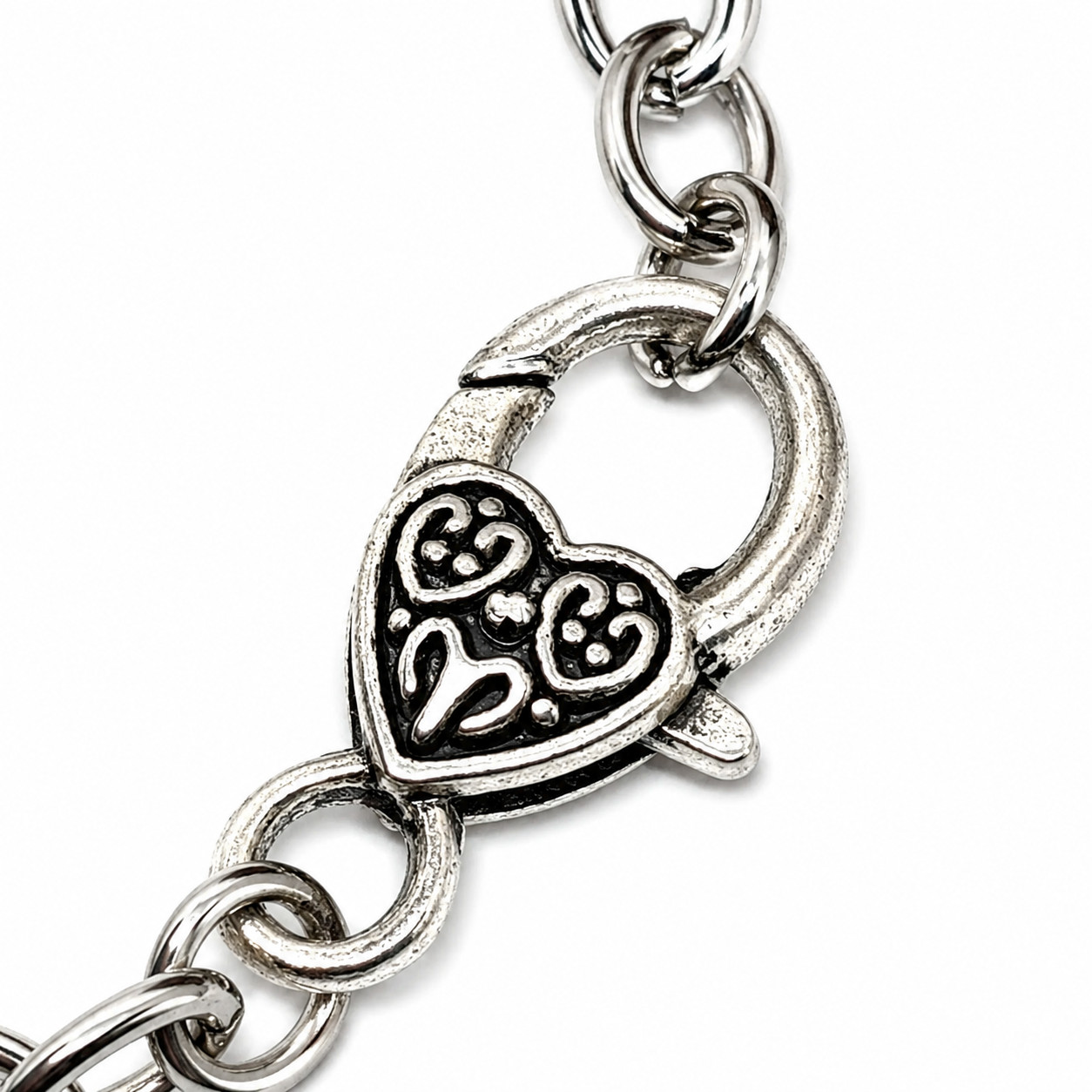 Heart Charm Bracelet Lock Key Chain Bracelet Romantic Gift 20cm Boxed