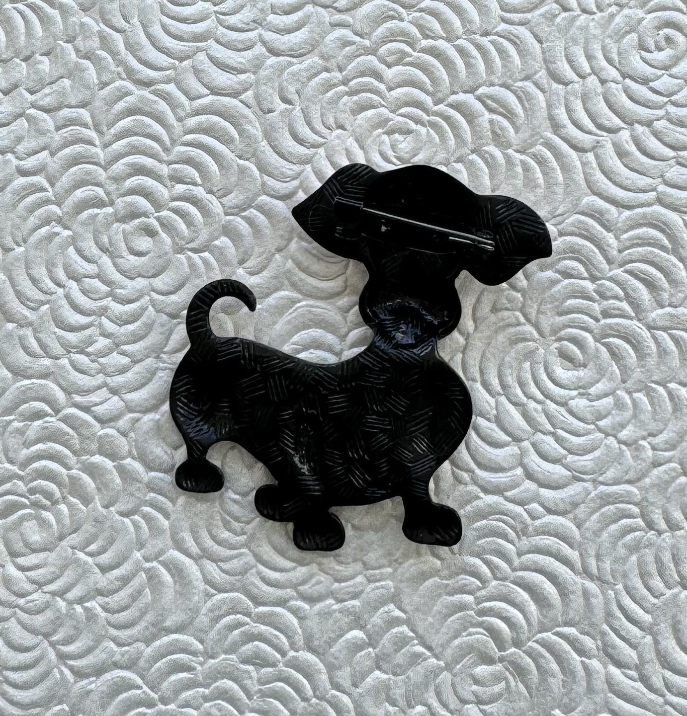 Dog Brooch pin enamel on metal
