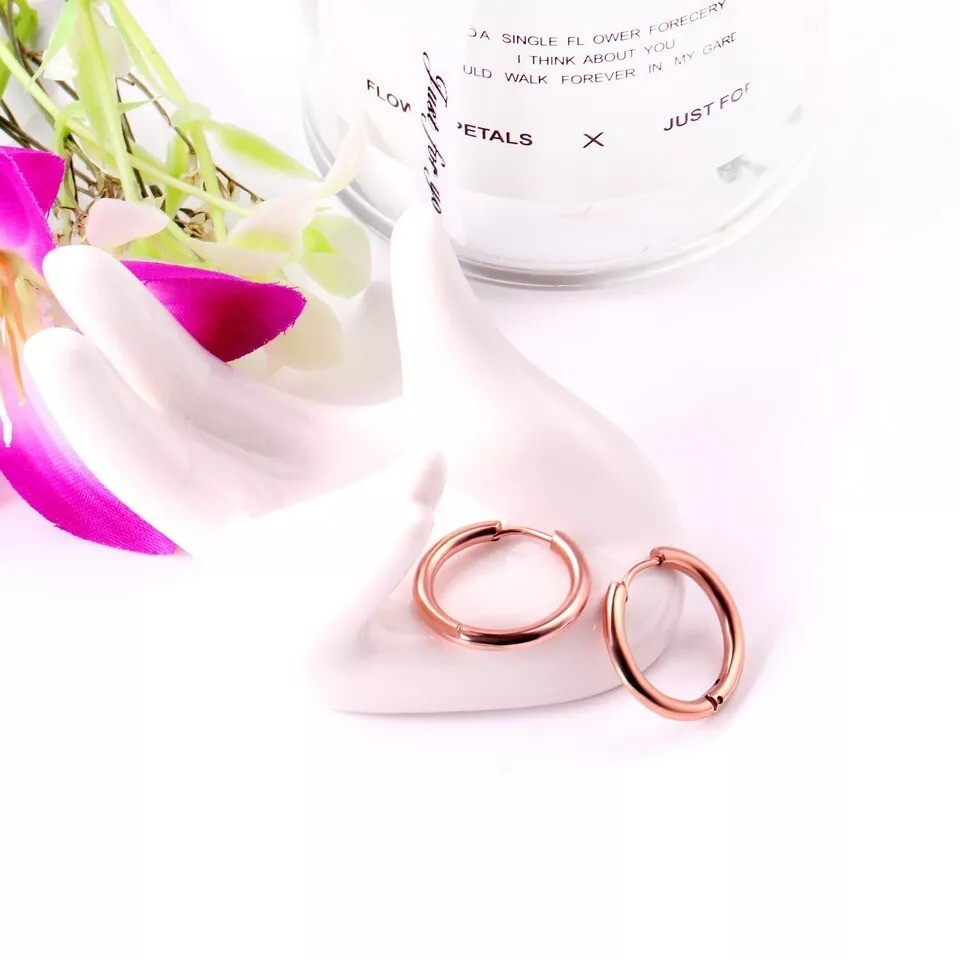 Stainless Steel 12 Gauge Huggie Hoop Earrings Unisex Women Men 13mm – 25mm E10