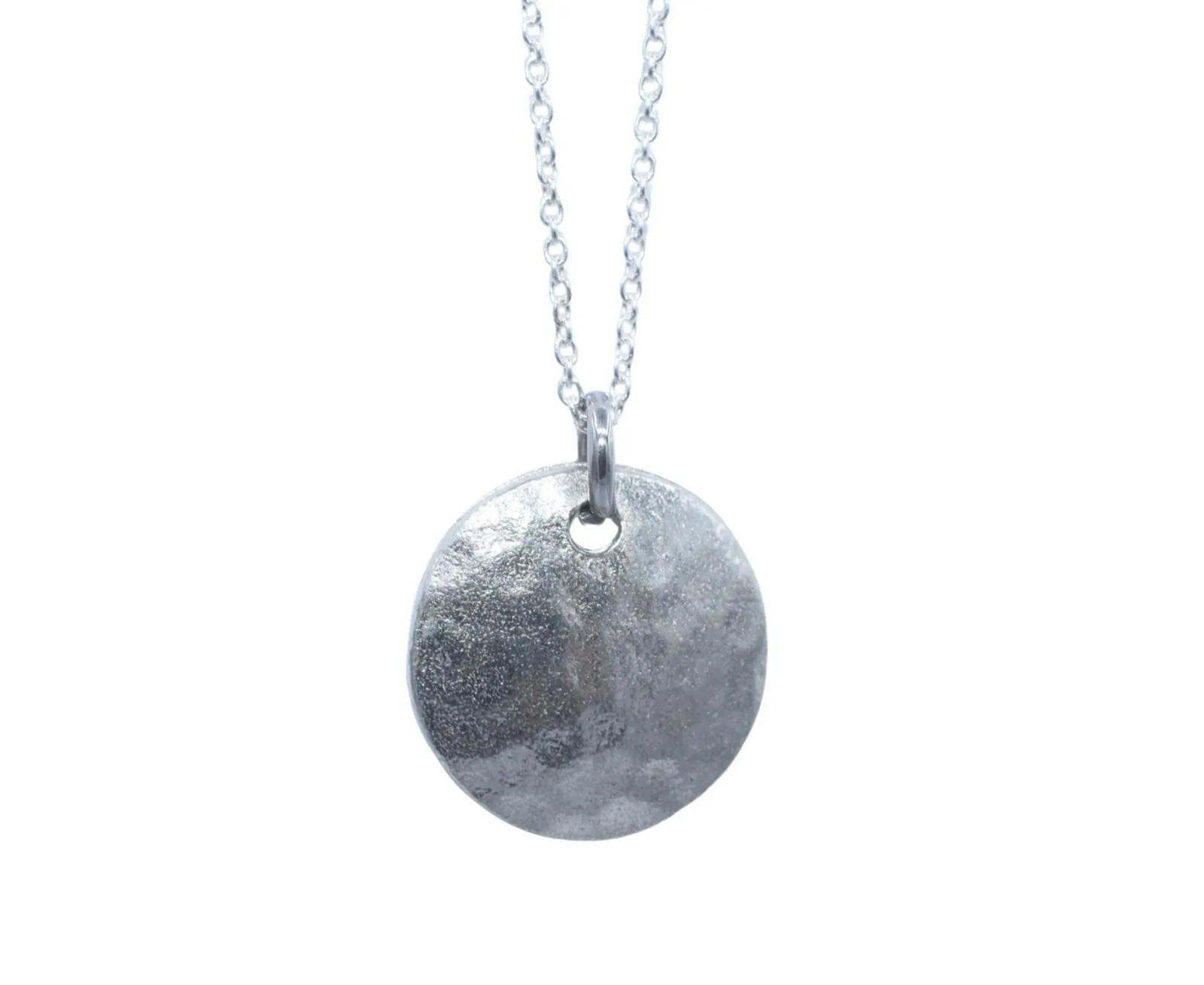 10th Anniversary Pure Tin Pendant Beaten Disc Necklace Gift UK
