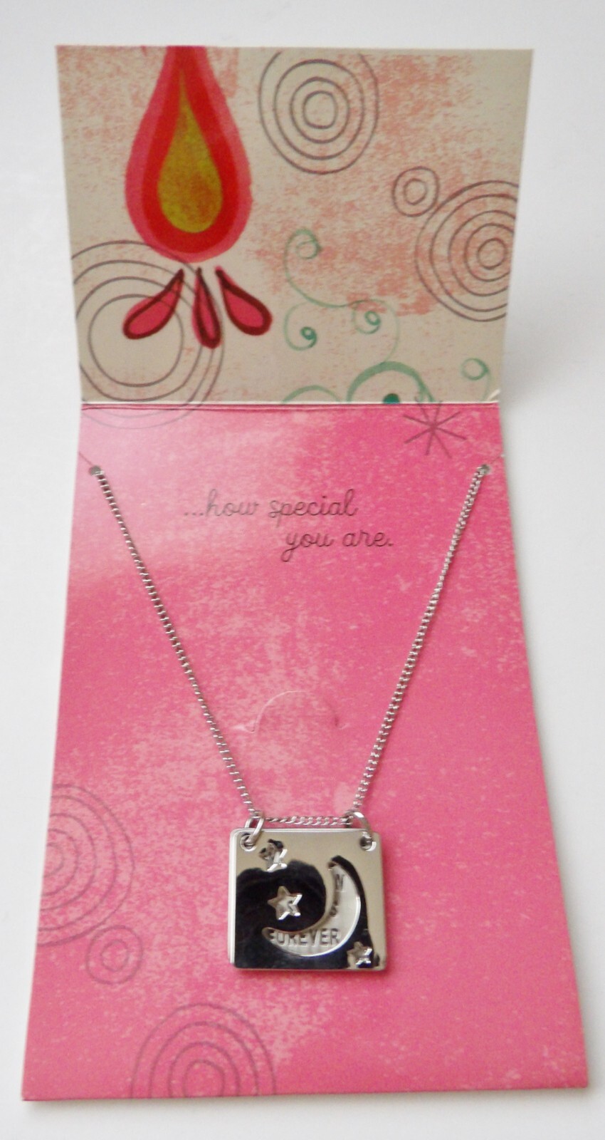 Hallmark ALWAYS REMEMBER HOW SPECIAL YOU ARE Silver Tone Necklace Moon & Stars