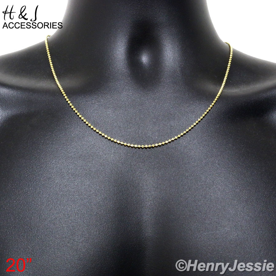 18-30″MEN 925 STERLING SILVER 2MM GOLD PLATED BEAD CHAIN CZ LION PENDANT*GP185