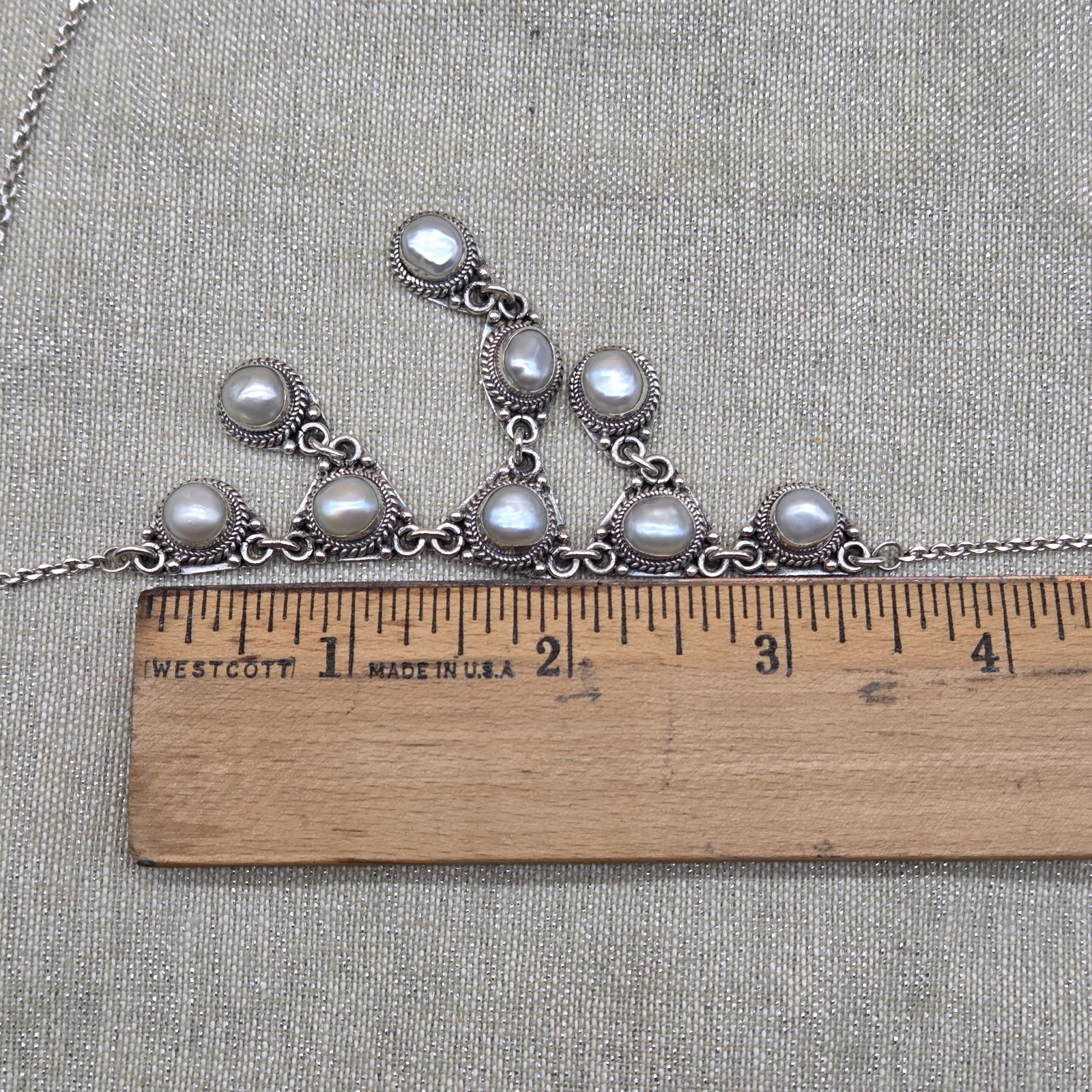 SA Suarti Bali Sterling Silver 925 Genuine Pearl Romantic Bib Style Necklace