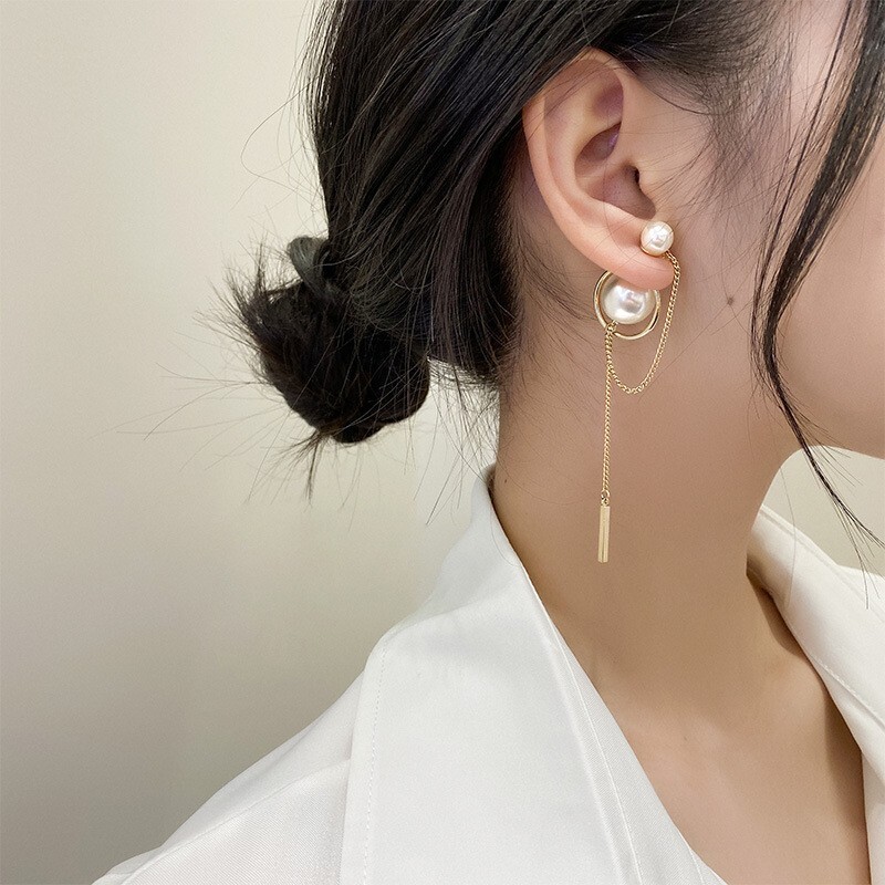 Double-sided Pear | Front-Back Pearl Earrings | Beautiful and Classic in Style
