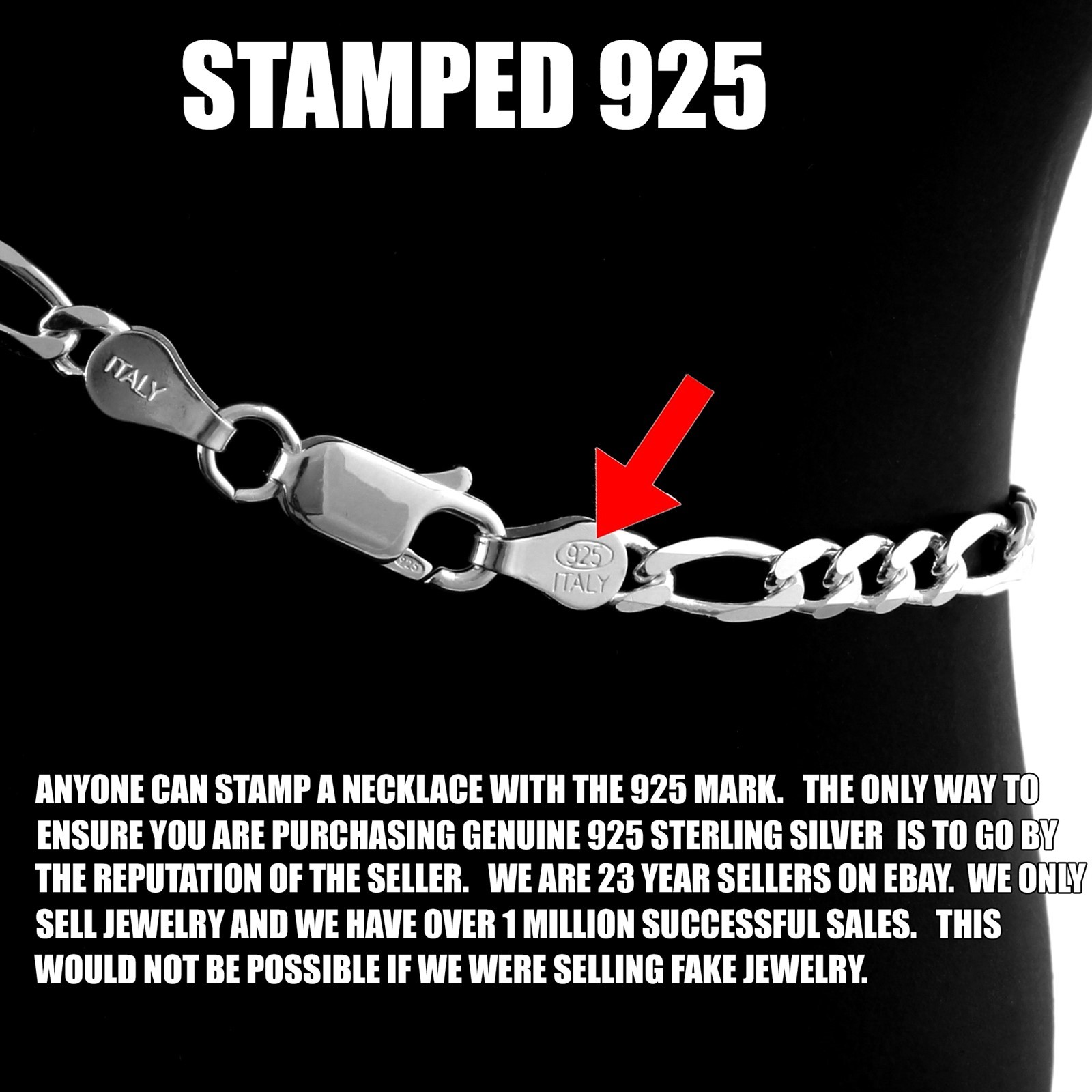 Guaranteed Real Sterling Silver 9″ 10″ 11″ 12″ Figaro Anklet Anklet Bracelet 4mm