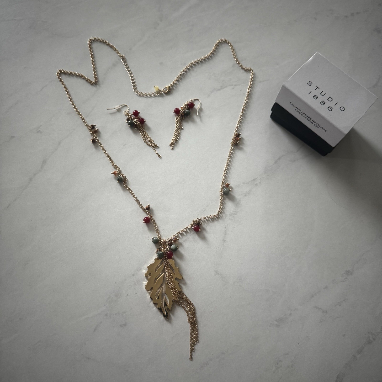 2025 Avon Falling Leaves Necklace & Earring Set | Holiday Anytime Perfect