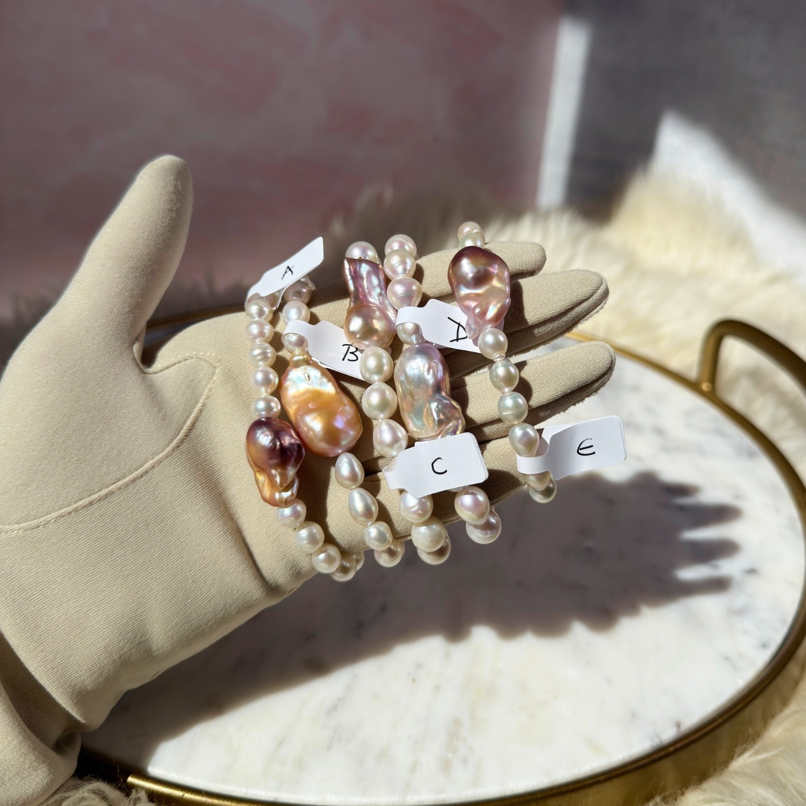 Mermaid Pearl Beaded Bracelet with Freshwater Baroque & Chinese Akoya Pearls