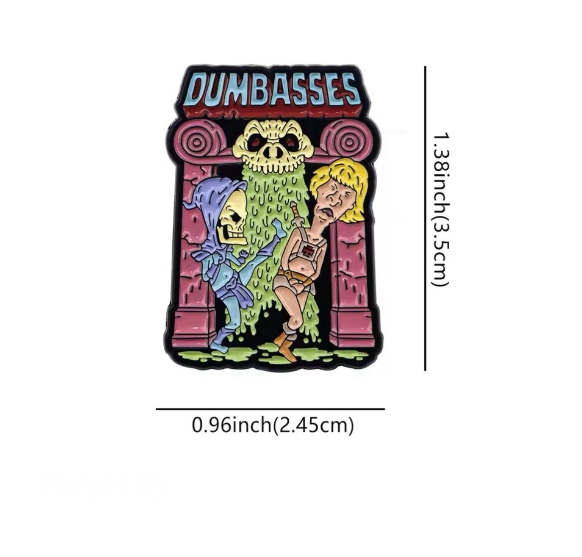 Dumb Head Butt Brothers Style Pin 1pc With Rubber Backer Humorous Pin Dumb Bros