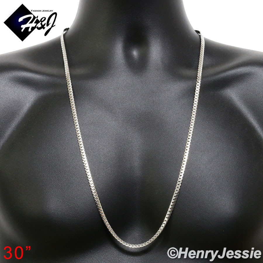 18-40″MEN Stainless Steel 3/4/5/6/8mm Silver Miami Cuban Curb Chain Necklace*155