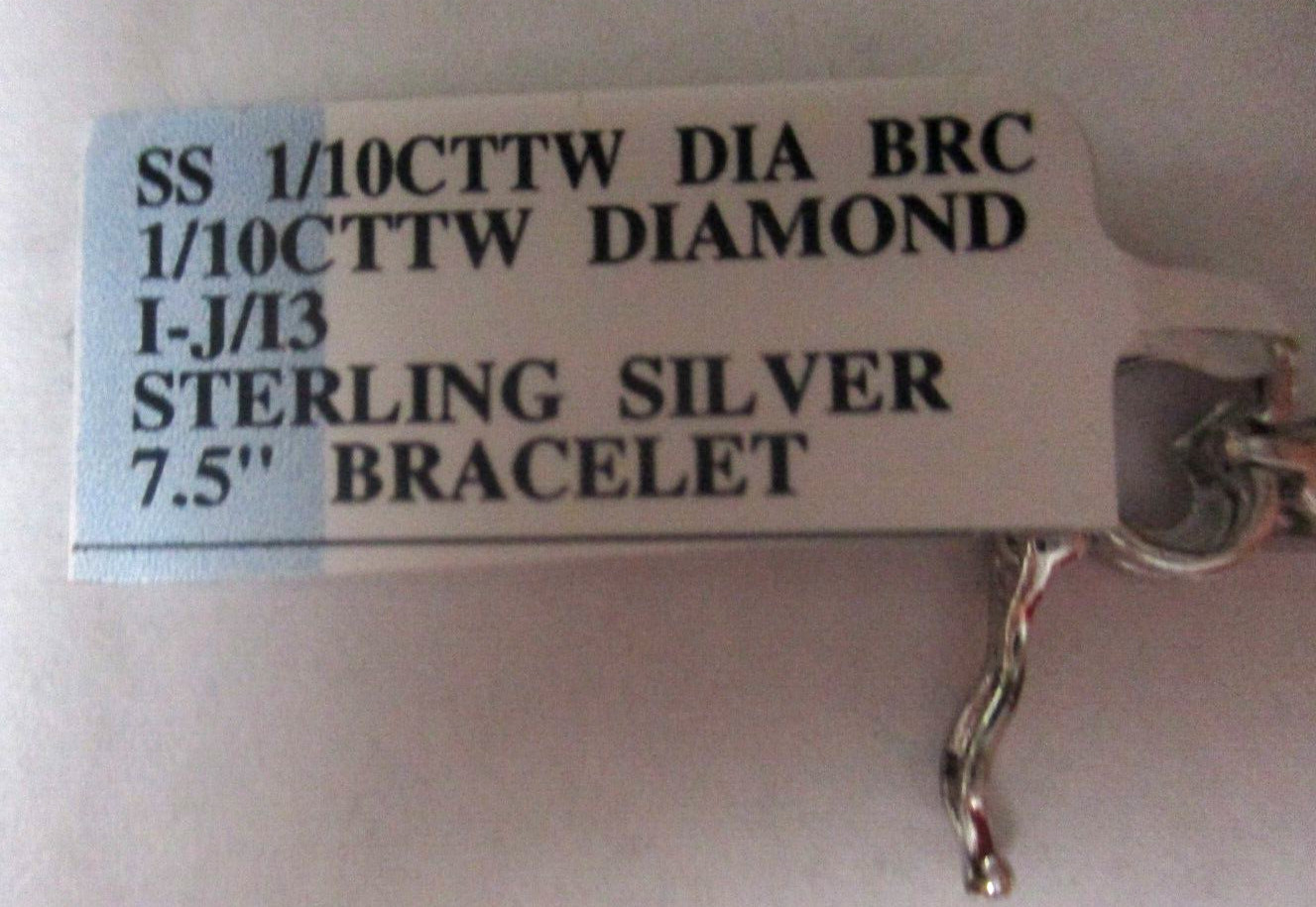 India, Bracelet – Sterling Silver with Diamonds- 7 1/2 inches, 8.3 grams