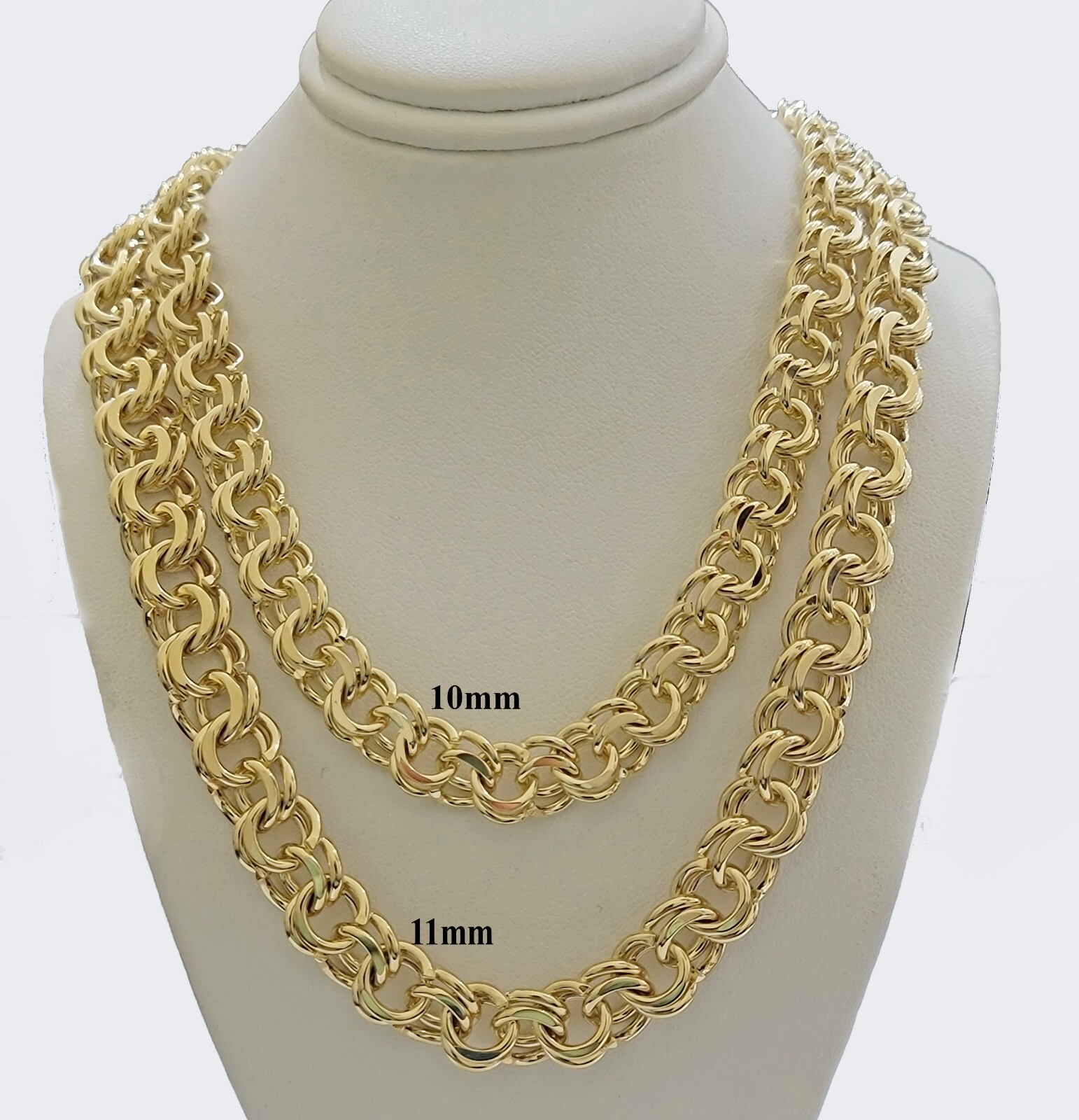 Real Chino Chain Necklace 10k Yellow Gold Solid Link 5mm-11mm 22″-26″ Mens, Sale