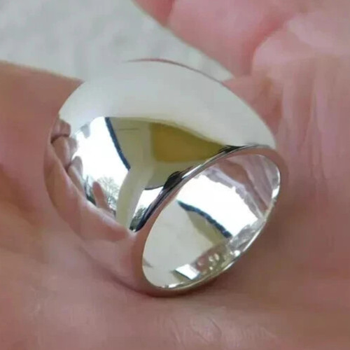 925 Sterling Silver, Solid Silver, Band Ring, Unisex, Wide Dome Ring