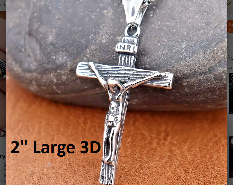 FAITH RELIGIOUS CROSS JESUS CRUCIFIX Pendant 925 Plate Sterling Silver 28″ Chain