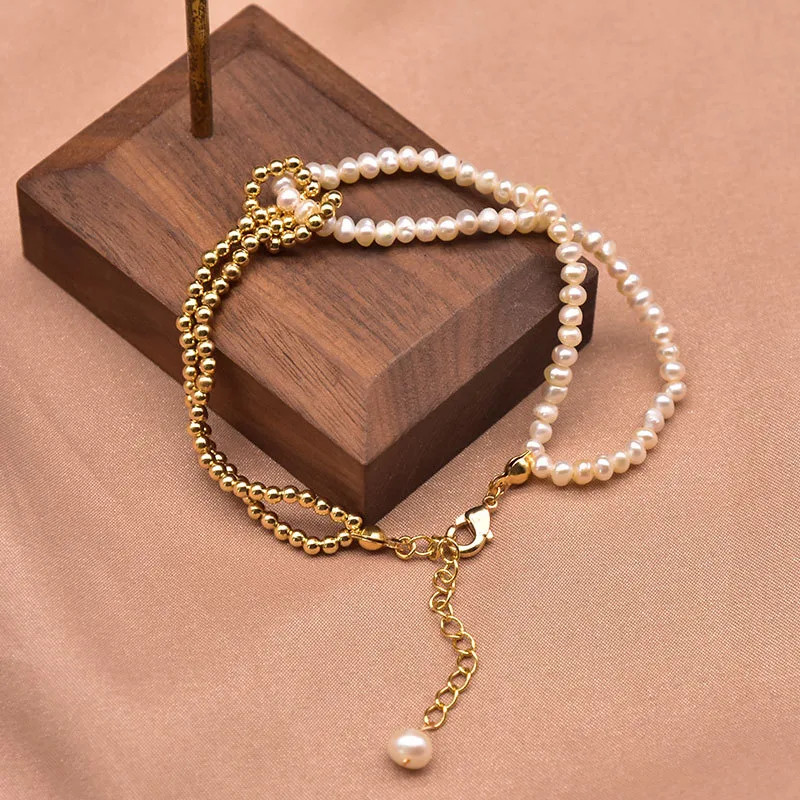 18K Gold Plated Freshwater Pearl Turquoise Bracelet Women’s Adjustable Gift