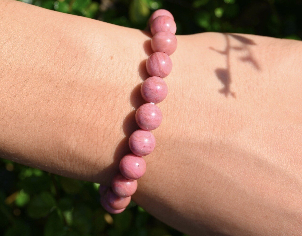AAA Quality Natural Pink Rodonite Round Beaded Bracelet For Men and Women