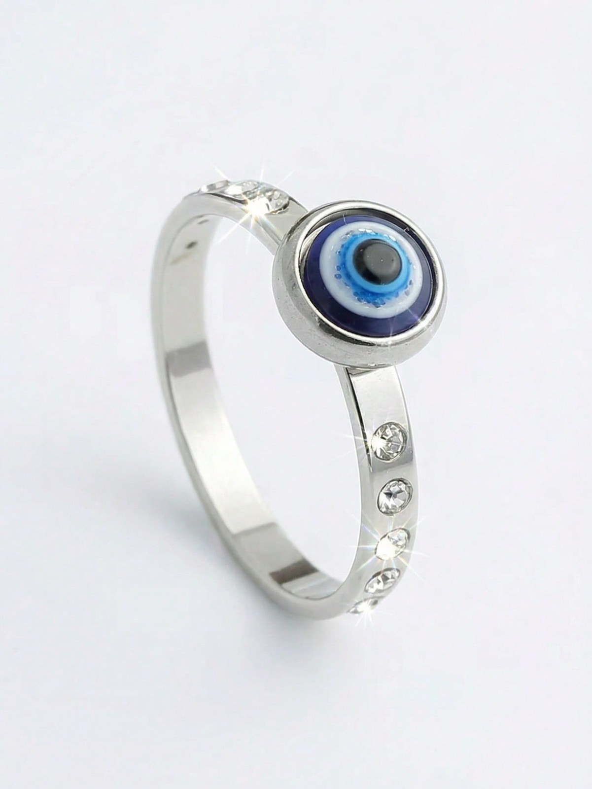 1pc Minimalist Evil Eye Ring For Men & Women, Gold Silver Tone, Sizes 5-10