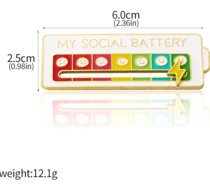 Funny My Social Pin Sliding Mood tracker Lapel Pin, Interactive Social Energy…