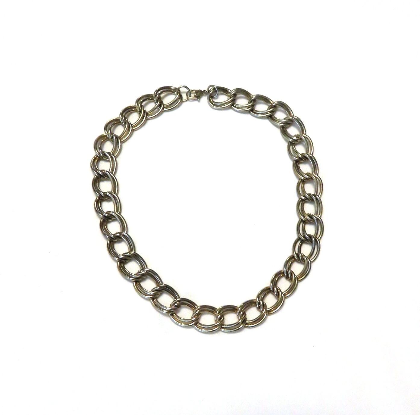 Chunky Double Curb Link 16″ Choker Necklace unisex
